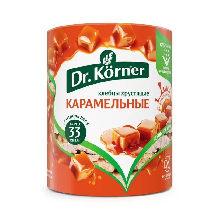 Хлебцы хрустящие кукурузно-рисовые карамельные "Dr.Körner"
