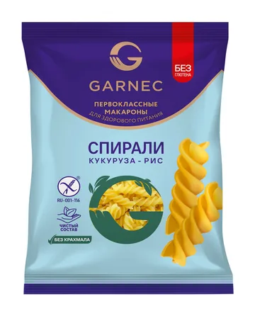 Макаронные изделия без глютена: спирали рис и кукуруза