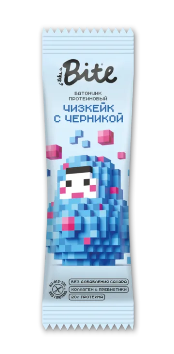 Батончик протеиновый глазированный со вкусом «Чизкейк с черникой»