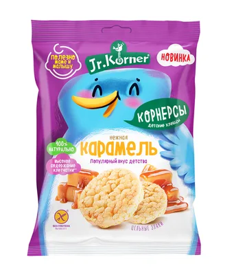 Jr.Korner. Хлебцы хрустящие: Рисовые мини хлебцы «Карамельные»