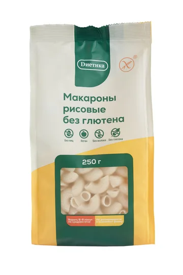 Макаронные изделия фигурные из рисовой муки. Рожок большой