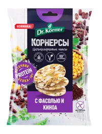 Чипсы цельнозерновые кукурузно-рисовые с горошком, фасолью и киноа
