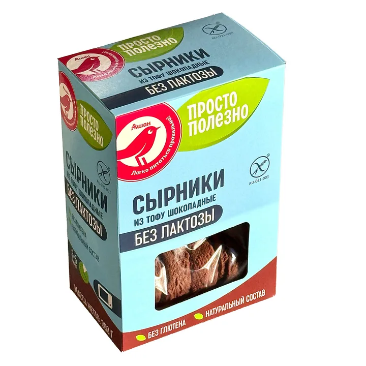 Ашан. Сырники из тофу растительные с шоколадом