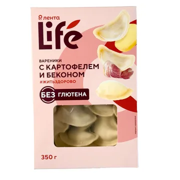 Вареники без глютена с картофелем и беконом
