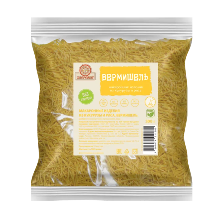Макаронные изделия из кукурузы и риса «Вермишель»