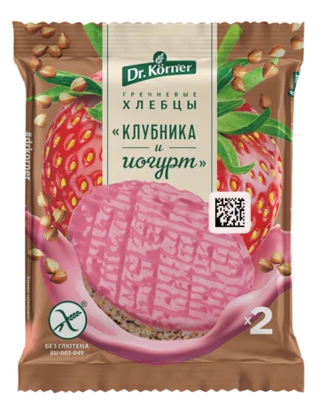 Хлебцы хрустящие «Гречневые клубничные с йогуртом» глазированные