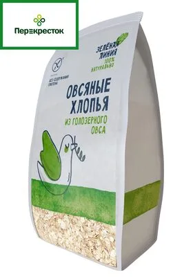 Зеленая линия. Хлопья овсяные из голозерного овса "Сташевское"