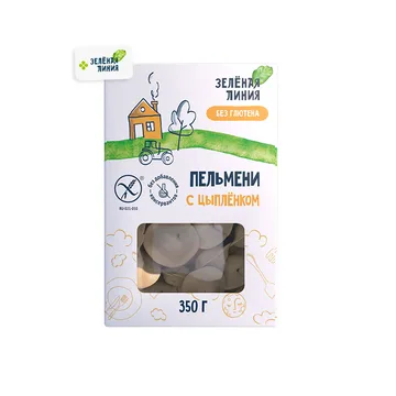 Зеленая линия. Пельмени без глютена с цыпленком.