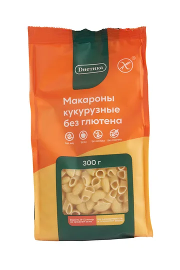 Макаронные изделия фигурные из кукурузной муки. Рожок средний.