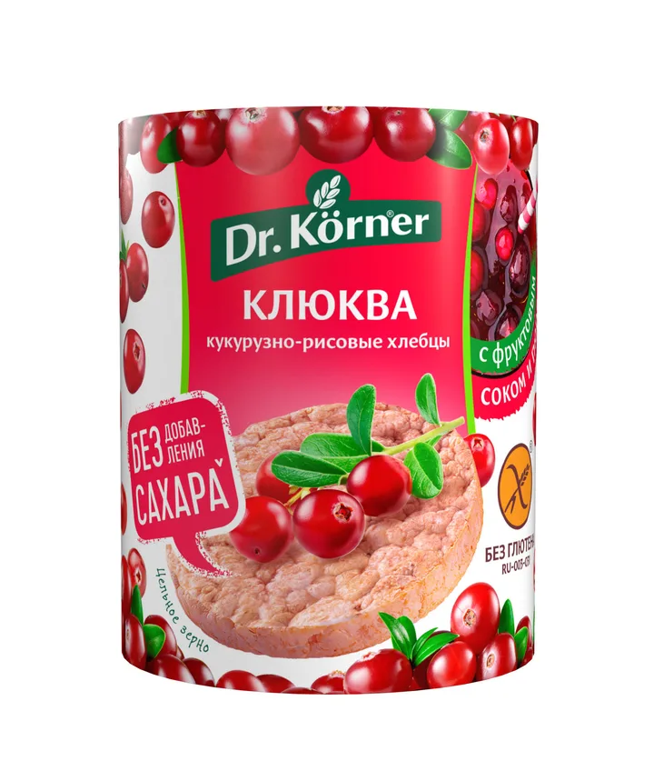 Хлебцы хрустящие «Кукурузно-рисовые» с клюквой