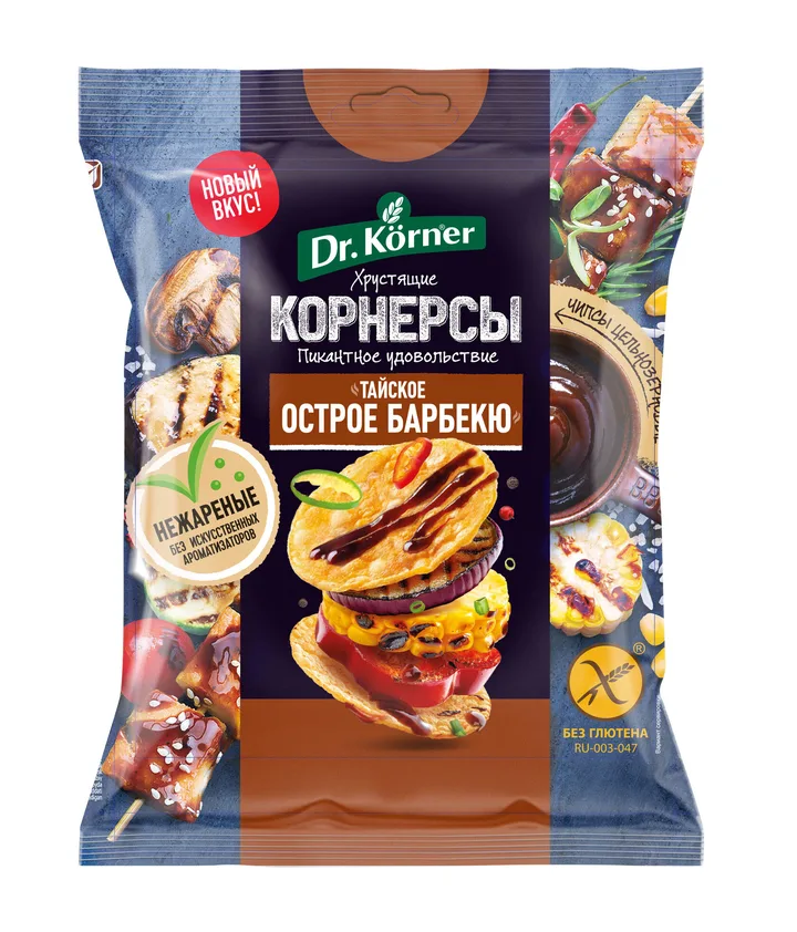 Чипсы цельнозерновые кукурузно-рисовые «Тайское острое барбекю»