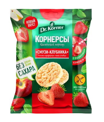 Хлебцы хрустящие «Рисово-кукурузные мини хлебцы «Смузи-Клубника»