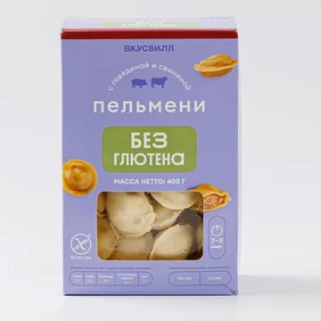 Вкусвилл. Пельмени без глютена с говядиной и свининой